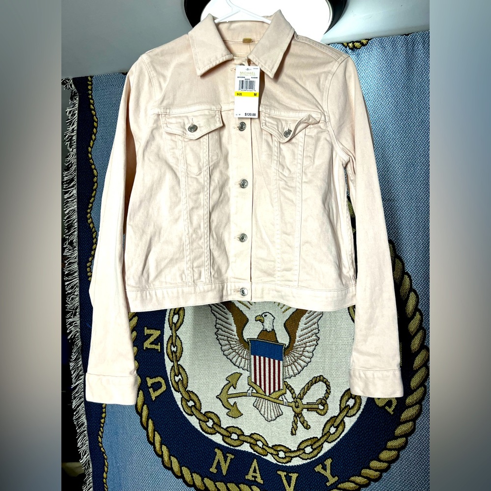 Michael Kors Women's Basics Denim Blossom Jacket Size M MSRP $120 NWT